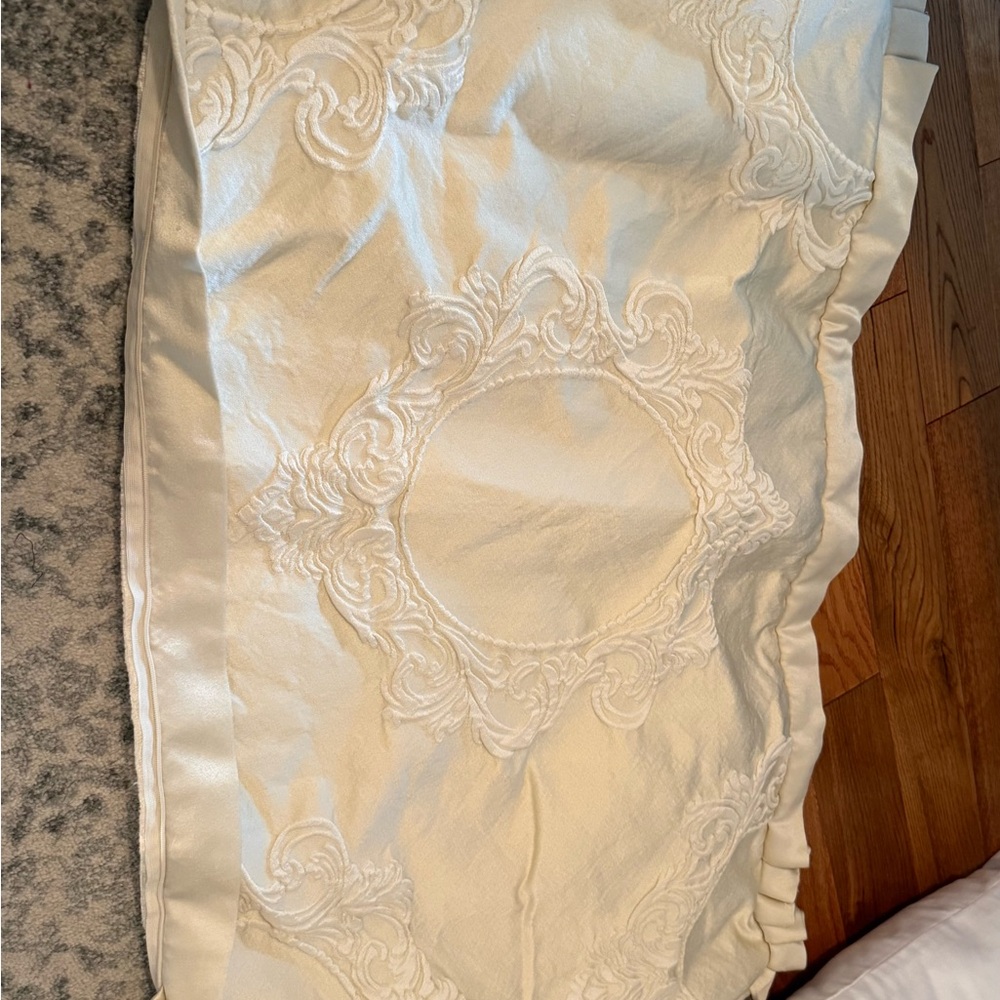 Cream Embroidered Comforter Set with Coordinating Shams - Picture 5 of 6